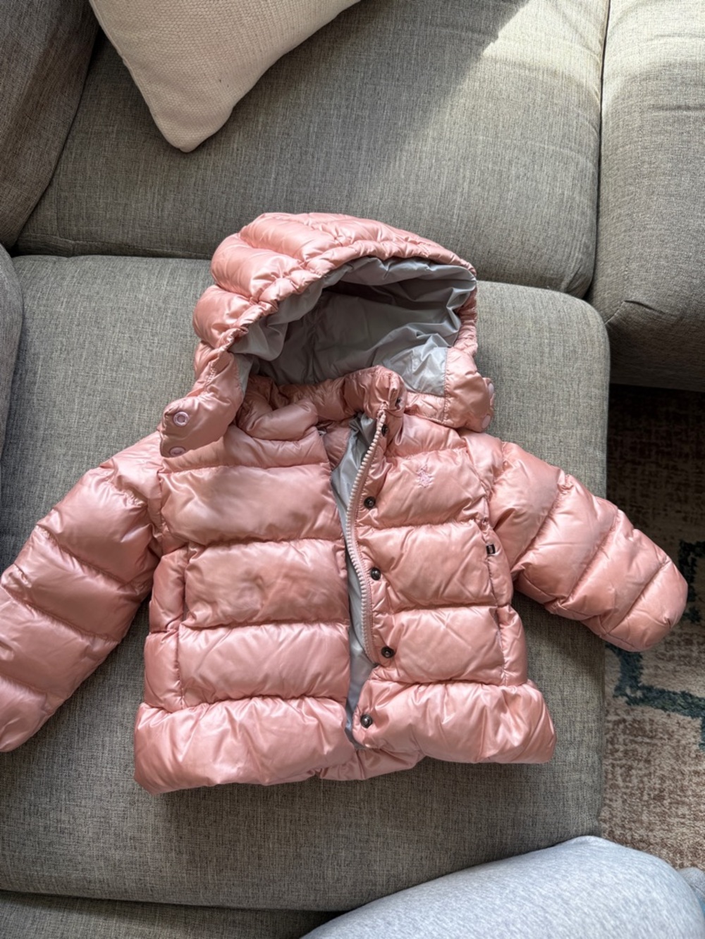 Polo by Ralph Lauren Pink Puffer Jacket with Hood - Kids